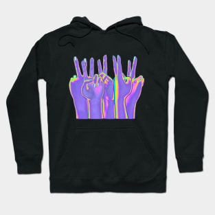 Purple Hands Peace Sign Hoodie